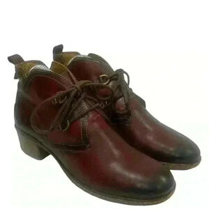 Pikolinos Zaragoza Women's Red Mahogany Ankle Boots Lace Up  Size 39/ 8.5-9